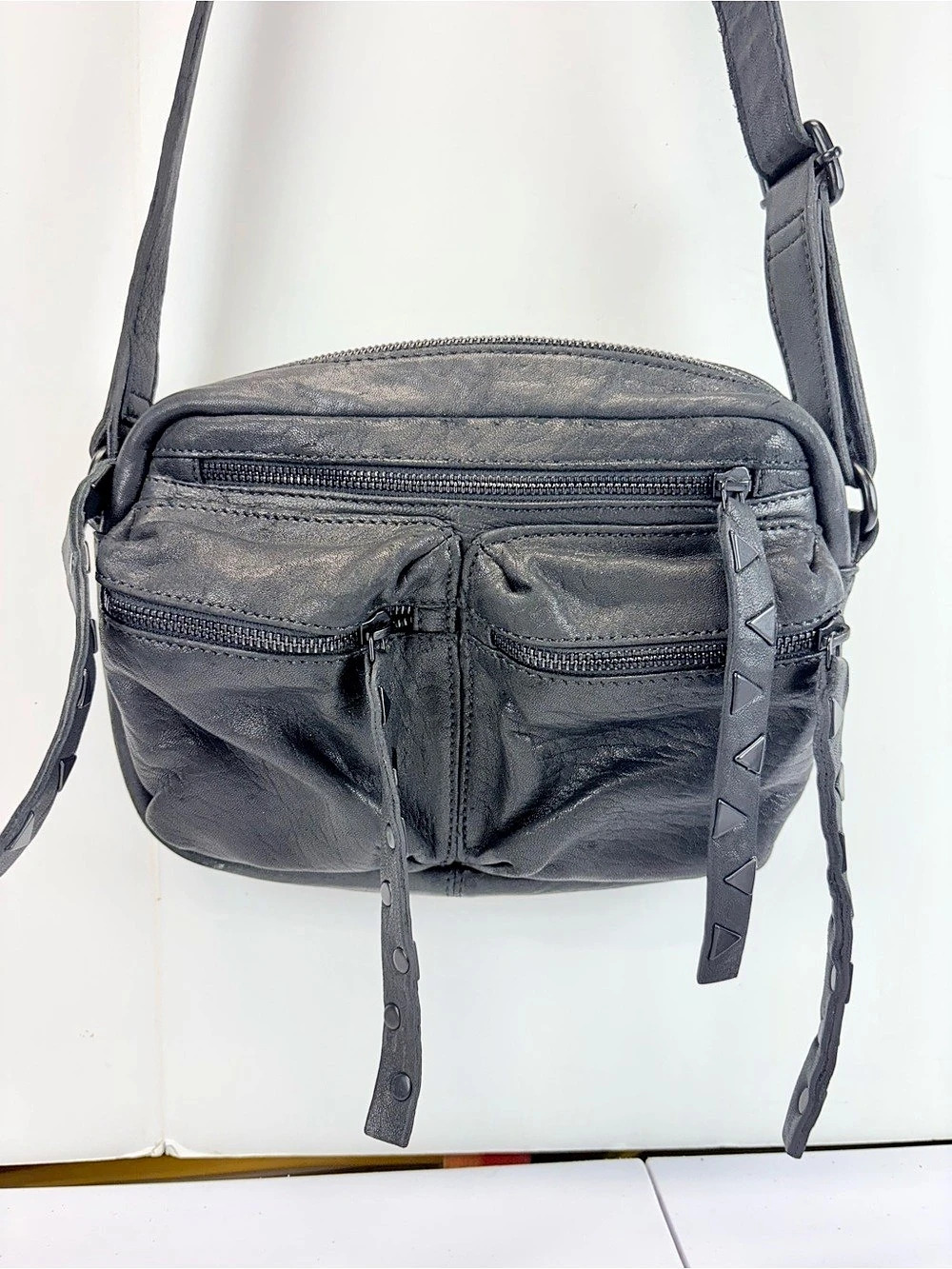 Frye Frankie Leather Crossbody Bag Black Purse Bag